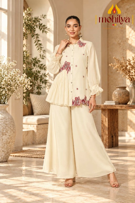 MOHILYA D.NO 1107 WHOLESALE READYMADE MAL CHANDERI UNIQUE ELEGANT STYLISH COMBO CORD SET FOR EXPORT