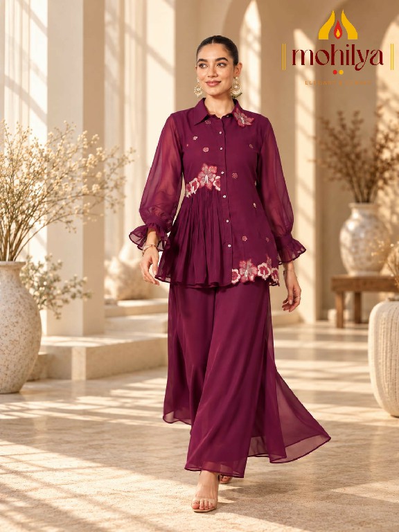 MOHILYA D.NO 1107 WHOLESALE READYMADE MAL CHANDERI UNIQUE ELEGANT STYLISH COMBO CORD SET FOR EXPORT