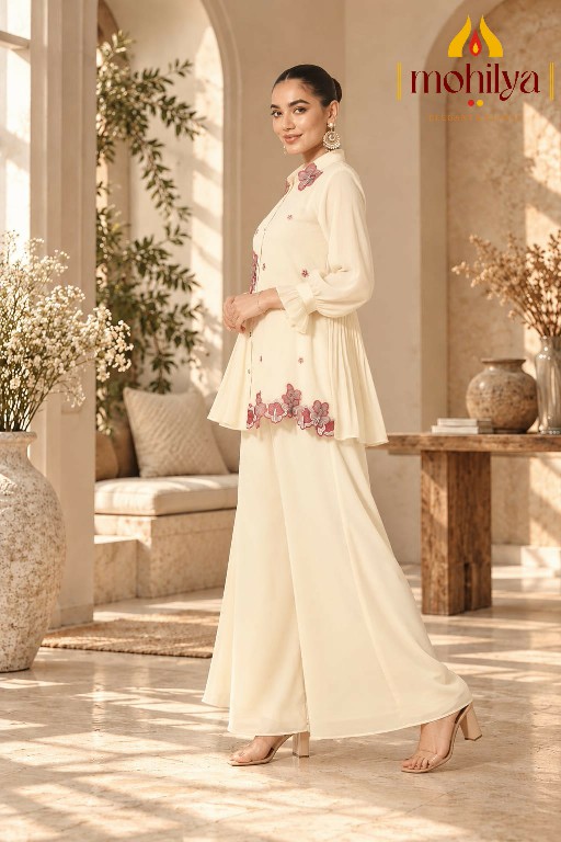 MOHILYA D.NO 1107 WHOLESALE READYMADE MAL CHANDERI UNIQUE ELEGANT STYLISH COMBO CORD SET FOR EXPORT