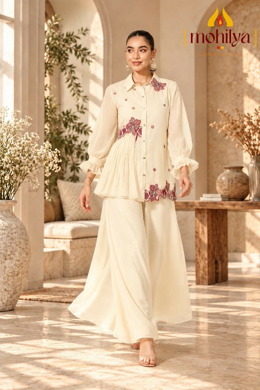 MOHILYA D.NO 1107 WHOLESALE READYMADE MAL CHANDERI UNIQUE ELEGANT STYLISH COMBO CORD SET FOR EXPORT