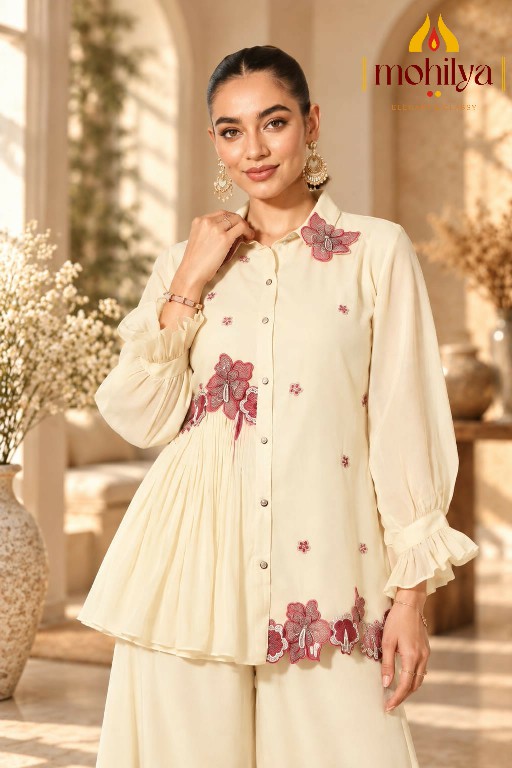MOHILYA D.NO 1107 WHOLESALE READYMADE MAL CHANDERI UNIQUE ELEGANT STYLISH COMBO CORD SET FOR EXPORT