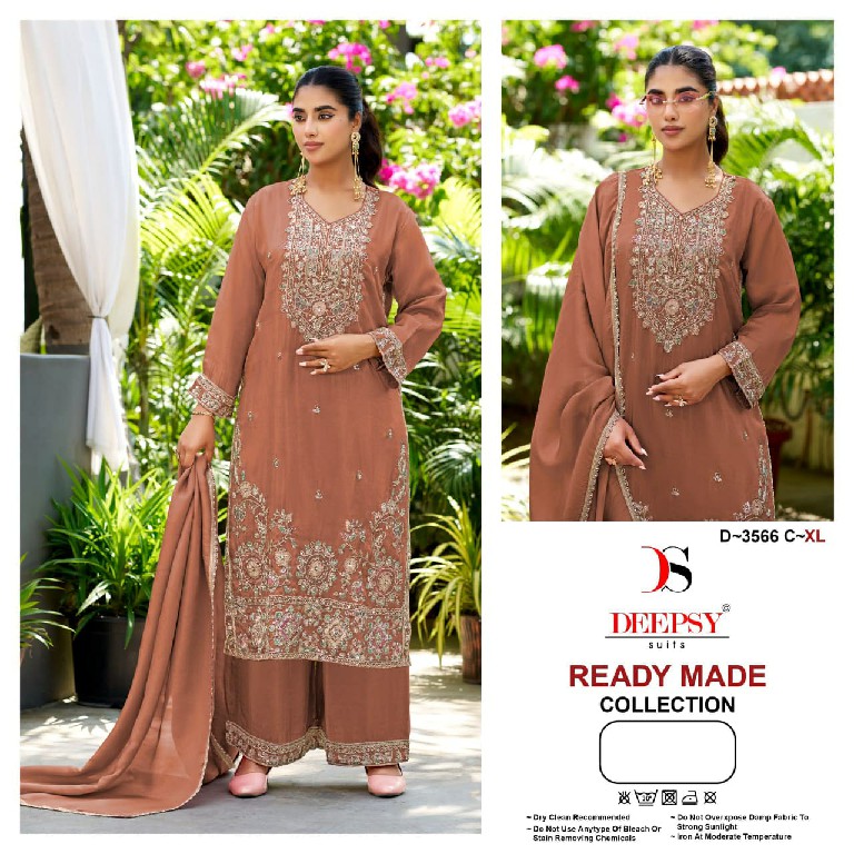 DEEPSY D.NO 3566 WHOLESALE READYMADE VISCOSE TISSUE SILK BEATS WORK PAKISTANI 3 PCS SUITS EXPORTER