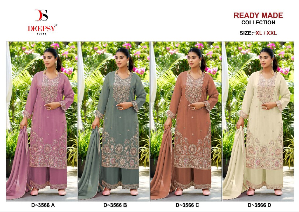 DEEPSY D.NO 3566 WHOLESALE READYMADE VISCOSE TISSUE SILK BEATS WORK PAKISTANI 3 PCS SUITS EXPORTER