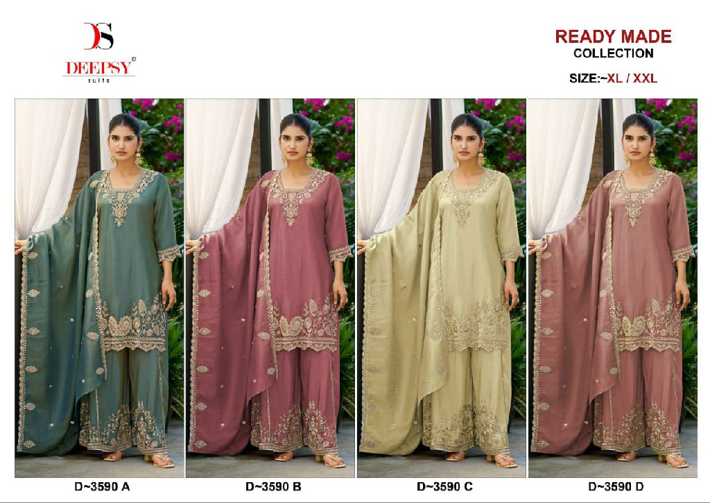 DEEPSY D.NO 3590 WHOLESALE READYMADE VISCOSE TISSUE SILK PAKISTANI GORGEOUS LOOK 3 PCS SUITS SUPPLIER