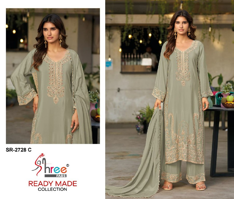 SHREE FABS R-2788 WHOLESALE READYMADE VISCOSE CREP SILK LONG STRAIGHT 3 PCS SUITS EXPORTER