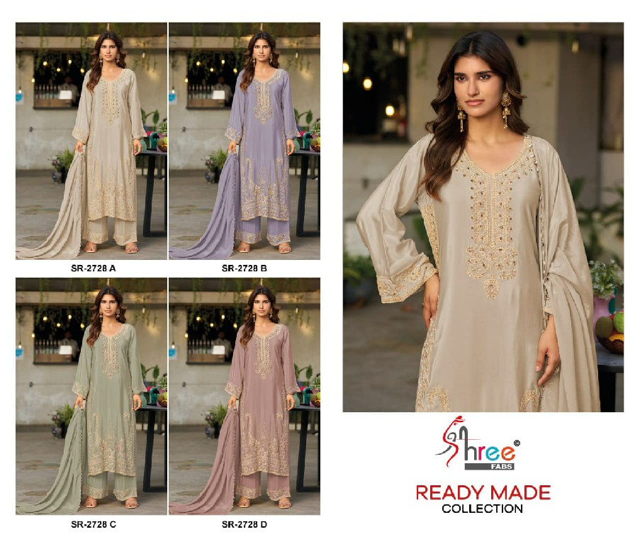 SHREE FABS R-2788 WHOLESALE READYMADE VISCOSE CREP SILK LONG STRAIGHT 3 PCS SUITS EXPORTER