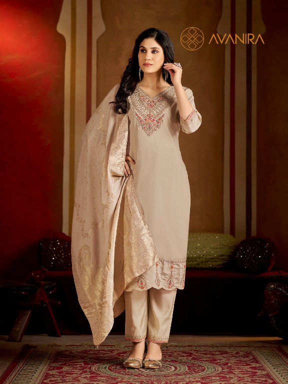 AVANIRA KAYA WHOLESALE READYMADE ROMAN SILK HAND WORK 3 PCS COMBO SET SUITS EXPORTER