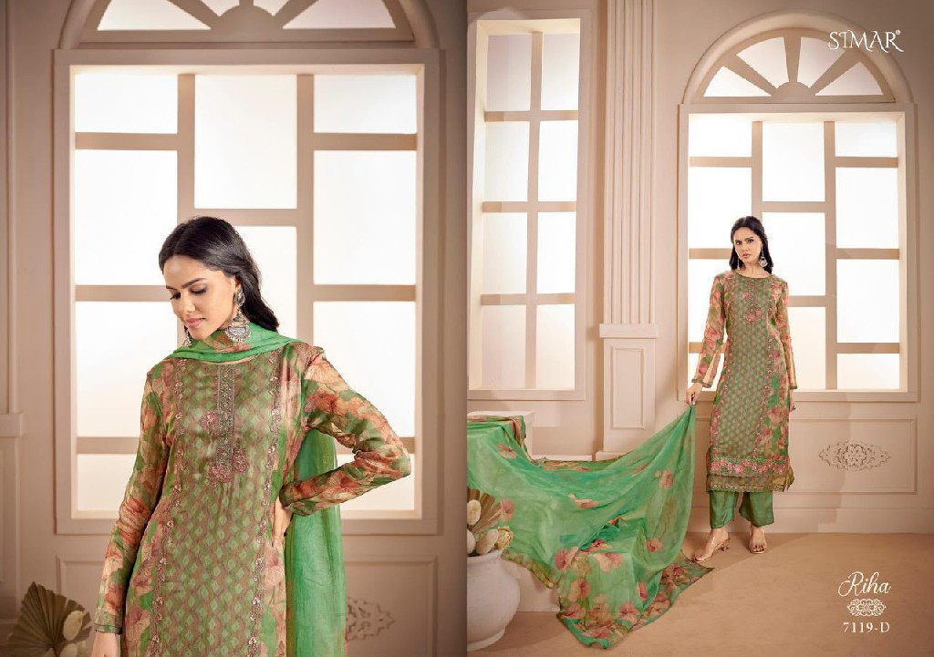 GLOSSY SIMAR RIHA WHOLESALE VISCOSE PASHMINA WINTER PRETTY LOOK UNSTITCH SALWAR SUITS SUPPLIER