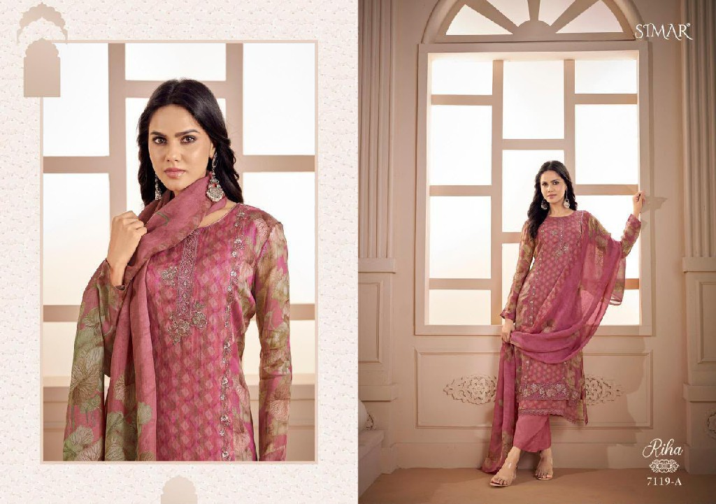 GLOSSY SIMAR RIHA WHOLESALE VISCOSE PASHMINA WINTER PRETTY LOOK UNSTITCH SALWAR SUITS SUPPLIER