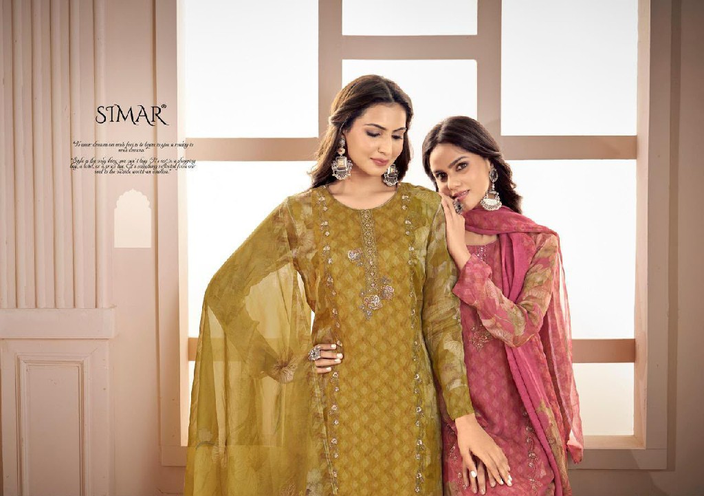 GLOSSY SIMAR RIHA WHOLESALE VISCOSE PASHMINA WINTER PRETTY LOOK UNSTITCH SALWAR SUITS SUPPLIER