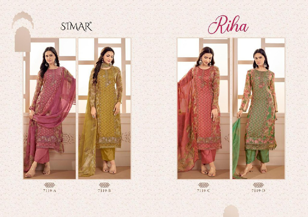 GLOSSY SIMAR RIHA WHOLESALE VISCOSE PASHMINA WINTER PRETTY LOOK UNSTITCH SALWAR SUITS SUPPLIER