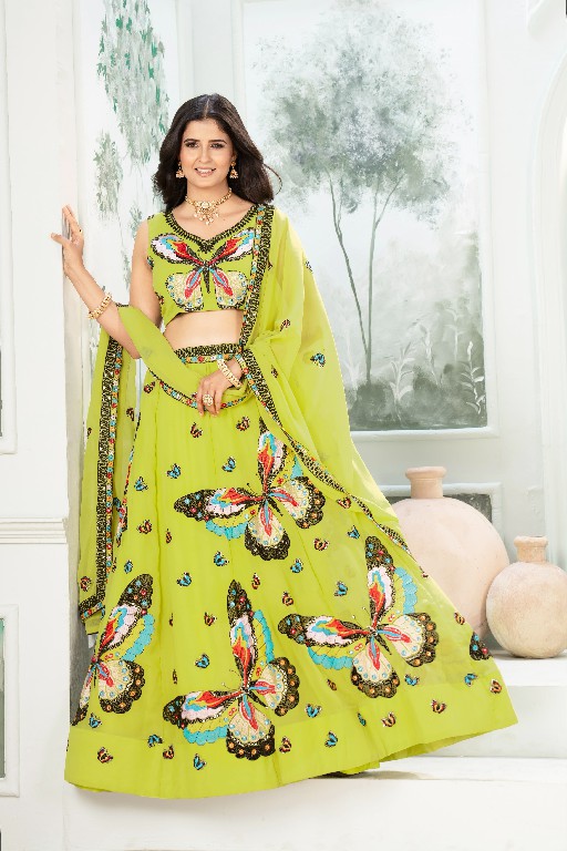 DVD D.NO 5118 WHOLESALE FAUX GEORGETTE UNIQUE ETHNIC WEAR LEHENGA CHOLI FOR EXPORT