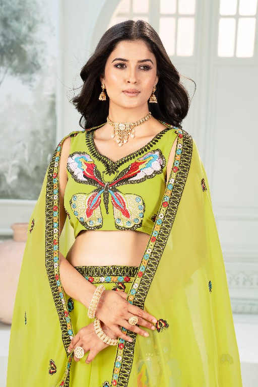 DVD D.NO 5118 WHOLESALE FAUX GEORGETTE UNIQUE ETHNIC WEAR LEHENGA CHOLI FOR EXPORT