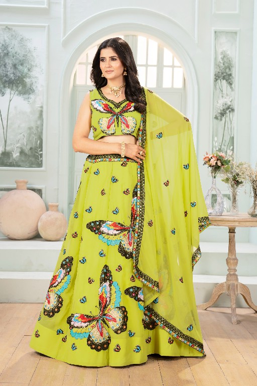 DVD D.NO 5118 WHOLESALE FAUX GEORGETTE UNIQUE ETHNIC WEAR LEHENGA CHOLI FOR EXPORT