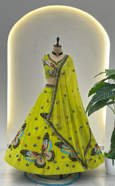 DVD D.NO 5118 WHOLESALE FAUX GEORGETTE UNIQUE ETHNIC WEAR LEHENGA CHOLI FOR EXPORT