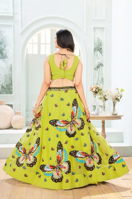 DVD D.NO 5118 WHOLESALE FAUX GEORGETTE UNIQUE ETHNIC WEAR LEHENGA CHOLI FOR EXPORT
