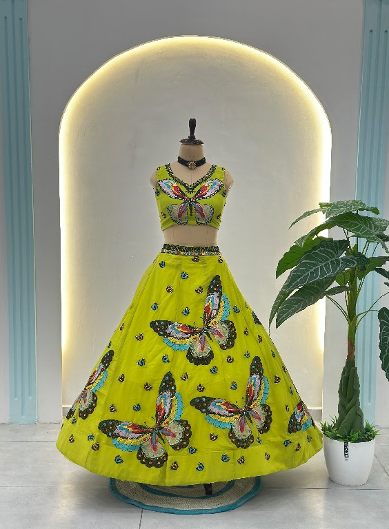 DVD D.NO 5118 WHOLESALE FAUX GEORGETTE UNIQUE ETHNIC WEAR LEHENGA CHOLI FOR EXPORT