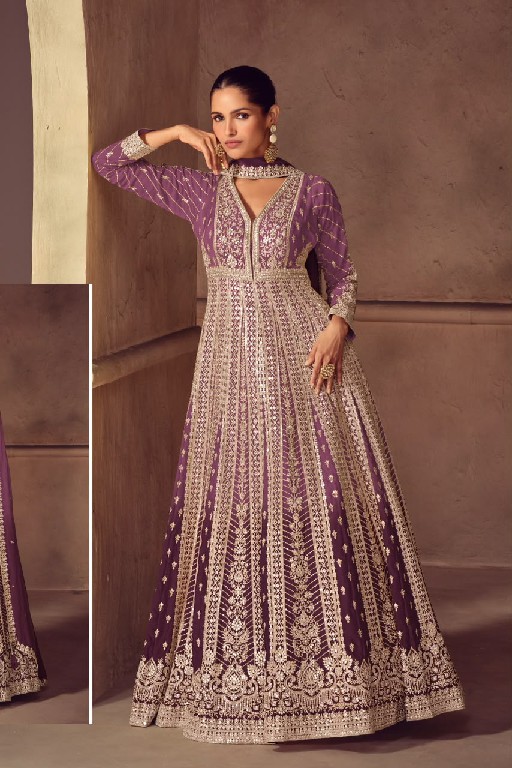 ROMANI GULKAYRA DESIGNER WHOLESALE READYMADE REAL CHINON BEAUTIFUL PARTY WEAR GOWN WITH DUPATTA EXPORTER