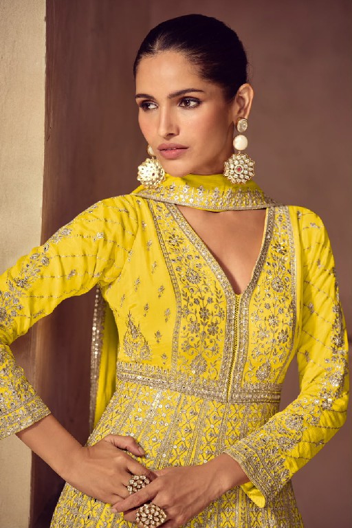 ROMANI GULKAYRA DESIGNER WHOLESALE READYMADE REAL CHINON BEAUTIFUL PARTY WEAR GOWN WITH DUPATTA EXPORTER