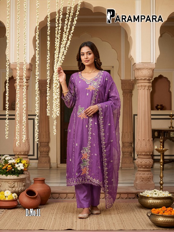 TEXTILEDEAL PARAMPARA WHOLESALE ROMAN SHIMMER BIG SIZE FANCY 3 PCS COMBO SET SUITS EXPORTER