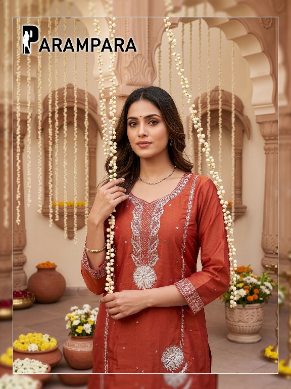 TEXTILEDEAL PARAMPARA WHOLESALE ROMAN SHIMMER BIG SIZE FANCY 3 PCS COMBO SET SUITS EXPORTER