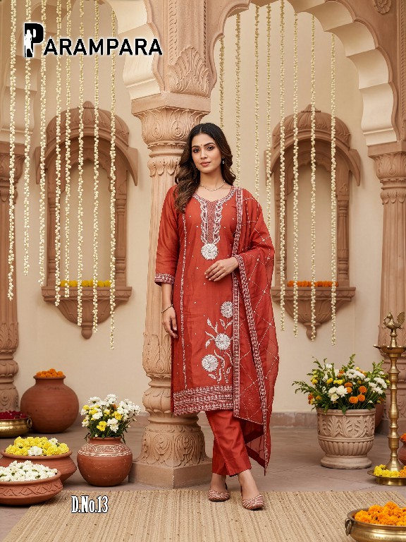 TEXTILEDEAL PARAMPARA WHOLESALE ROMAN SHIMMER BIG SIZE FANCY 3 PCS COMBO SET SUITS EXPORTER