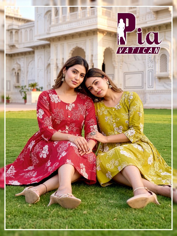 TEXTILEDEAL PIA VATICAN WHOLESALE READYMADE PRINTED FLAIR STYLISH KURTIS COMBO FOR WOMEN ONLINE