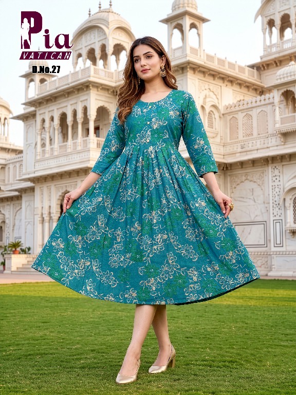 TEXTILEDEAL PIA VATICAN WHOLESALE READYMADE PRINTED FLAIR STYLISH KURTIS COMBO FOR WOMEN ONLINE