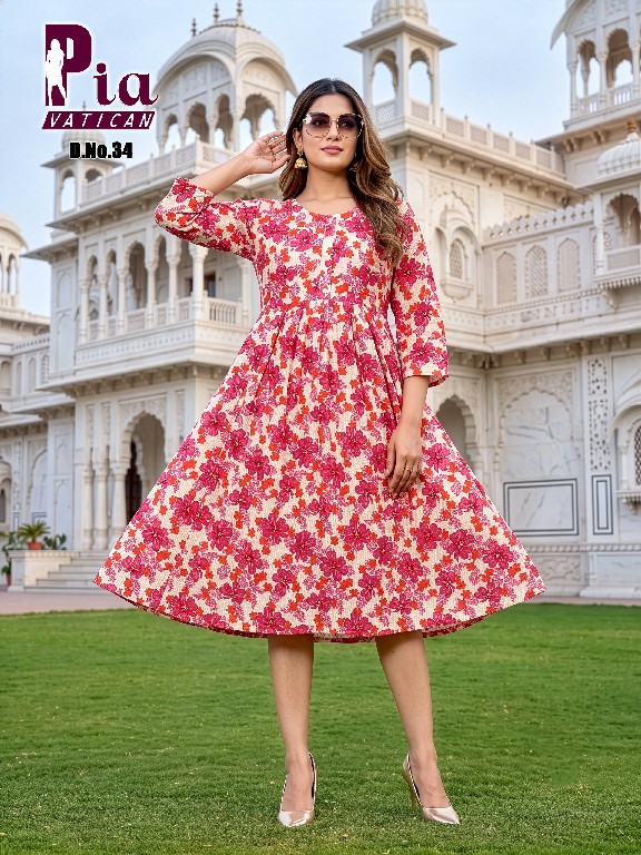 TEXTILEDEAL PIA VATICAN WHOLESALE READYMADE PRINTED FLAIR STYLISH KURTIS COMBO FOR WOMEN ONLINE