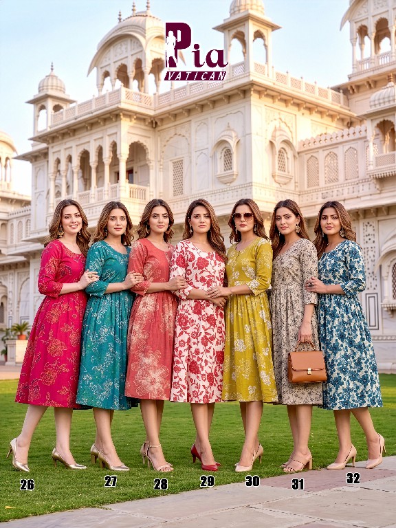 TEXTILEDEAL PIA VATICAN WHOLESALE READYMADE PRINTED FLAIR STYLISH KURTIS COMBO FOR WOMEN ONLINE