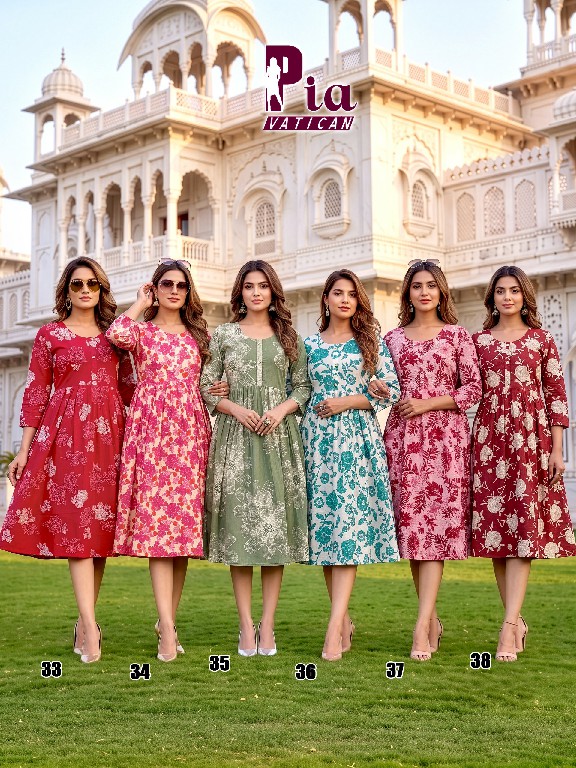 TEXTILEDEAL PIA VATICAN WHOLESALE READYMADE PRINTED FLAIR STYLISH KURTIS COMBO FOR WOMEN ONLINE
