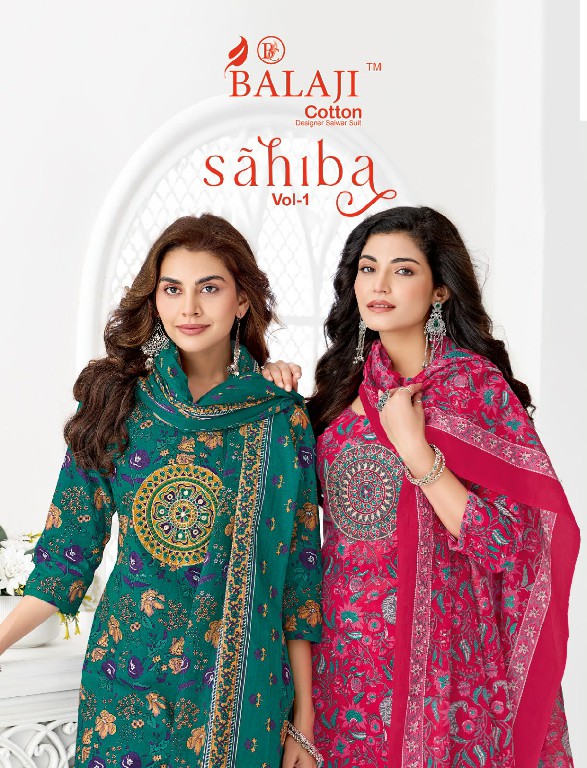 BALAJI SAHIBA VOL 1 WHOLESALE READYMADE COTTON REGULAR WEAR 3 PCS SUITS SUPPLIER