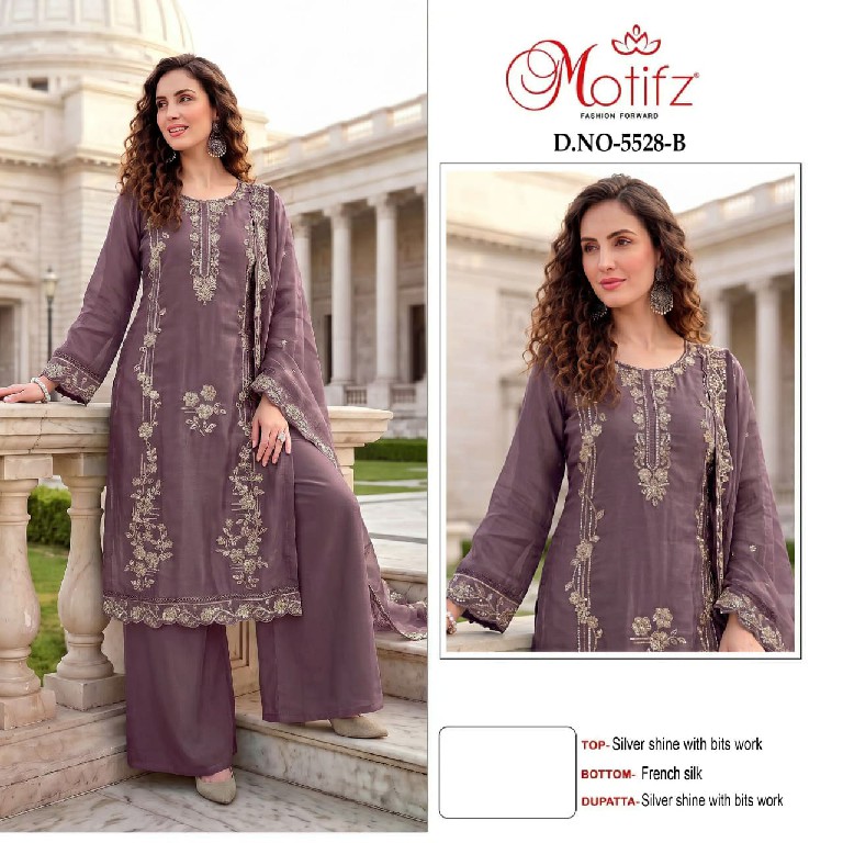 MOTIFZ D.NO 5528 WHOLESALE SILVER SINE BEATS WORK PAKISTANI UNSTITCH SALWAR SUITS EXPORTER
