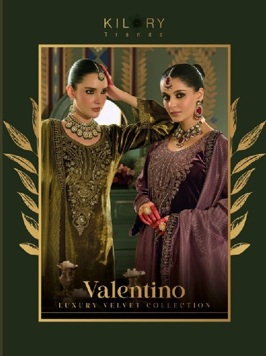 KILORY TRENDS VELENTINO WHOLESALE PURE VELVET WINTER SPECIAL UNSTITCH SALWAR SUITS EXPORTER