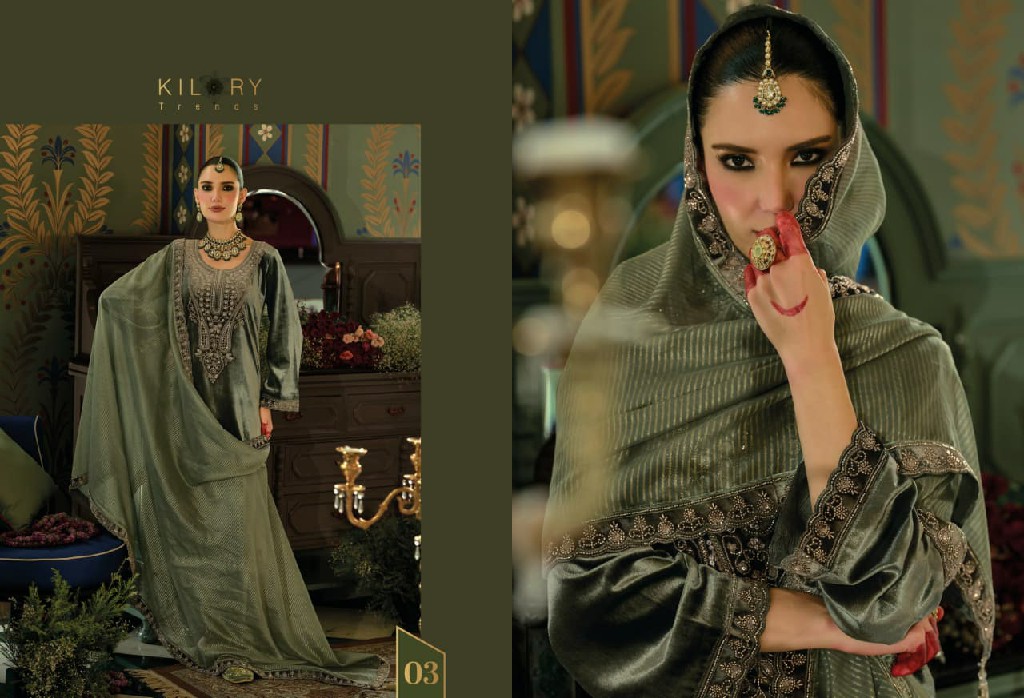 KILORY TRENDS VELENTINO WHOLESALE PURE VELVET WINTER SPECIAL UNSTITCH SALWAR SUITS EXPORTER