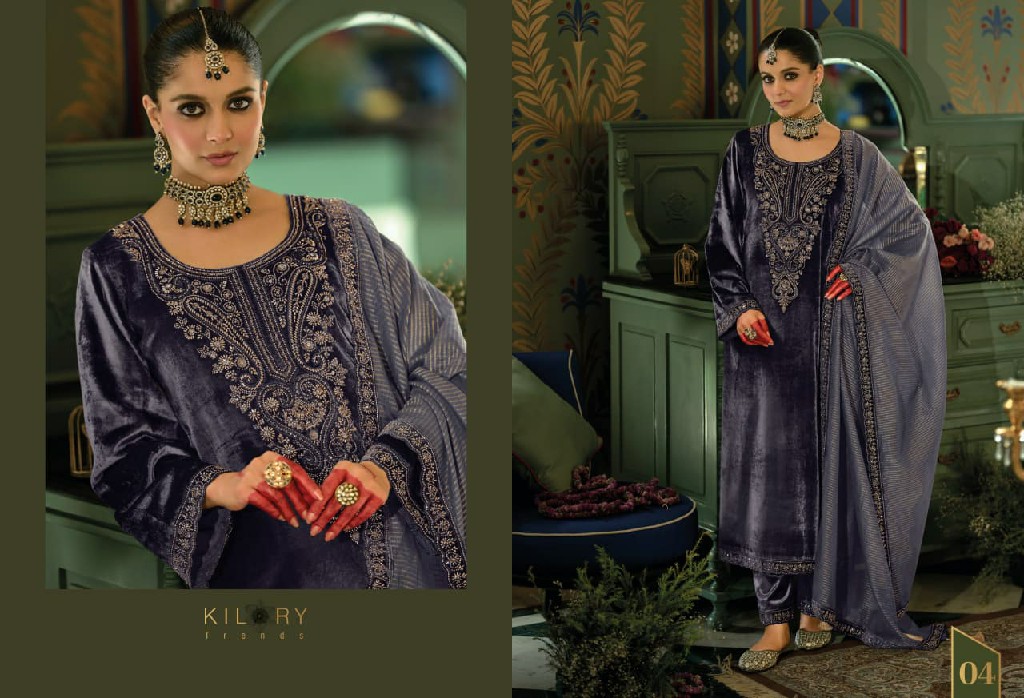 KILORY TRENDS VELENTINO WHOLESALE PURE VELVET WINTER SPECIAL UNSTITCH SALWAR SUITS EXPORTER