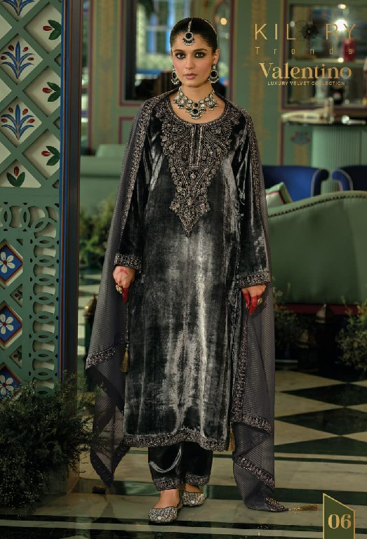 KILORY TRENDS VELENTINO WHOLESALE PURE VELVET WINTER SPECIAL UNSTITCH SALWAR SUITS EXPORTER