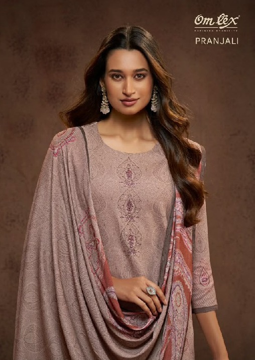 OMTEX PRANJALI WHOLESALE PURE PASHMINA WINTER WEAR UNSTITCH SALWAR SUITS FOR EXPORT
