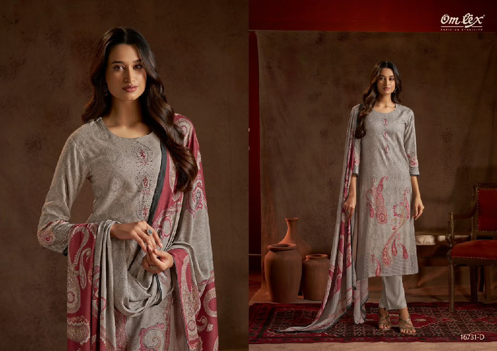 OMTEX PRANJALI WHOLESALE PURE PASHMINA WINTER WEAR UNSTITCH SALWAR SUITS FOR EXPORT