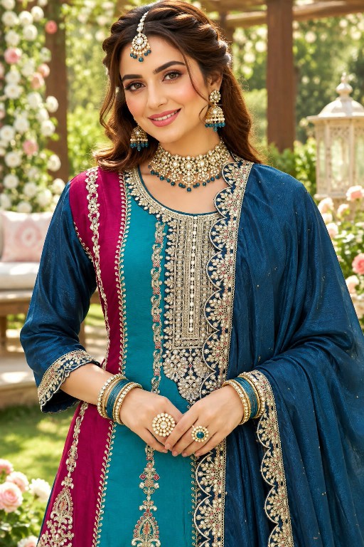 MRUDANGI SAVAN WHOLESALE READYMADE CHINON SILK OCCASION WEAR 3 PCS SUITS FOR WOMEN ONLINE