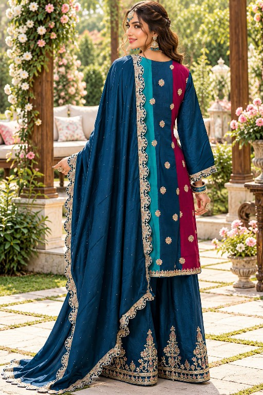 MRUDANGI SAVAN WHOLESALE READYMADE CHINON SILK OCCASION WEAR 3 PCS SUITS FOR WOMEN ONLINE