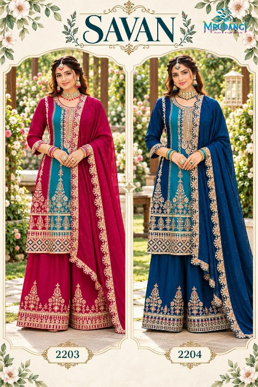 MRUDANGI SAVAN WHOLESALE READYMADE CHINON SILK OCCASION WEAR 3 PCS SUITS FOR WOMEN ONLINE