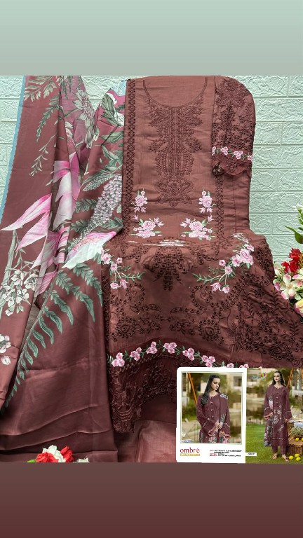 SANIYA TRENDZ OMBRE PREMIUM VOL  D.NO 6001J TO 6001M WHOLESALE COTTON CHIKANKARI EMBROIDERED UNSTITCH SALWAR SUITS SUPPLIER