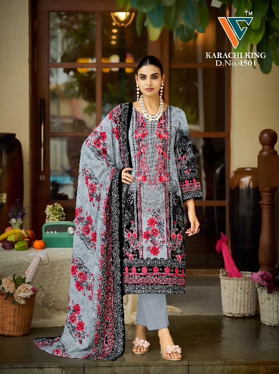 VANDANA CREATION KARACHI KING VOL 45 WHOLESALE SOFT COTTON PAKISTANI DAILY WEAR DRESS MATERIAL SUPPLIER