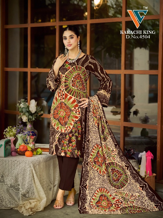 VANDANA CREATION KARACHI KING VOL 45 WHOLESALE SOFT COTTON PAKISTANI DAILY WEAR DRESS MATERIAL SUPPLIER