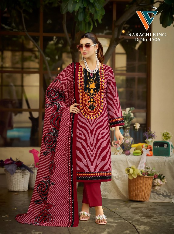 VANDANA CREATION KARACHI KING VOL 45 WHOLESALE SOFT COTTON PAKISTANI DAILY WEAR DRESS MATERIAL SUPPLIER