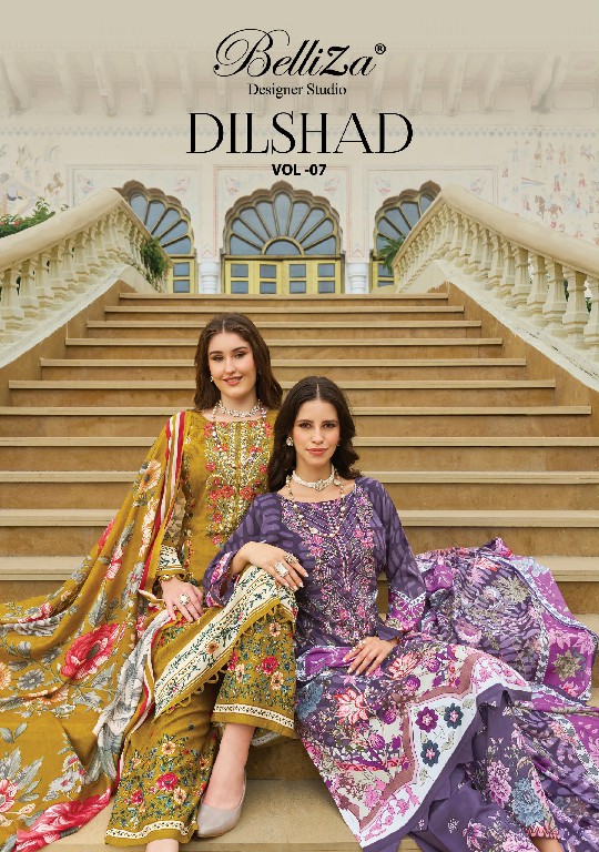 BELLIZA DILSHAD VOL 7 WHOLESALE VISCOSE RAYON EXCLUSIVE DESIGN UNSTITCH SALWAR SUITS EXPORTER