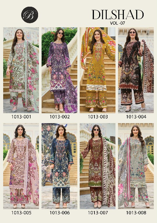 BELLIZA DILSHAD VOL 7 WHOLESALE VISCOSE RAYON EXCLUSIVE DESIGN UNSTITCH SALWAR SUITS EXPORTER