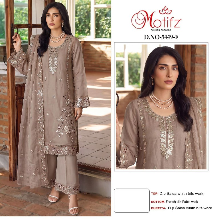 MOTIFZ D.NO 5449 WHOLESALE SALSA WITH WORK PAKISTANI UNSTITCH SALWAR SUITS FOR EXPORT