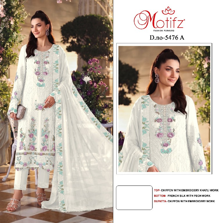 MOTIFZ D.NO 5476 WHOLESALE FRUIT CHIFFON PAKISTANI GORGEOUS LOOK UNSTITCH SALWAR SUITS EXPORTER